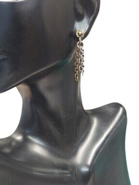 E376 Minimalist Multi Strand Chainlink Earrings